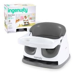 Ingenuity Baby Base 2-in-1 Booster Feeding and Floor Seat with Self-Storing Tray