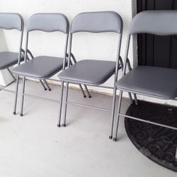 4 Folding Gray Chairs 