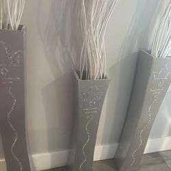 Grey Tower Vases -3 Pieces 