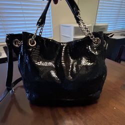 Michael Kors black snake skin handbag