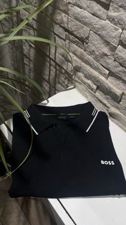 black boss polo size