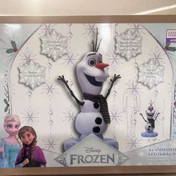 Disney 4 ft Animated LED Holiday Olaf Frozen Christmas Prop Animatronic