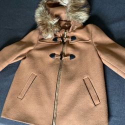 Women's Nine West Faux-Trim Hood Wool-Blend Toggle Coat