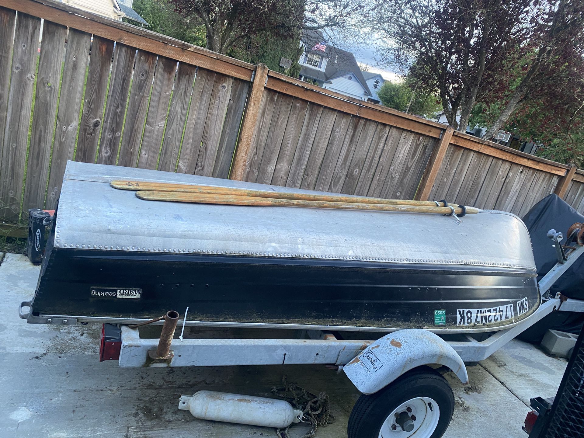 Boat And Trailer And Electric Motor