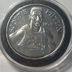 Limited Edition Chicago Bulls' "Scottie Pippen" One Ounce Silver Coin USA "Dream Team" Basketball 