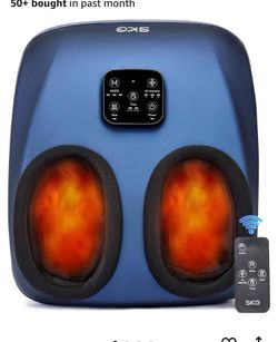 SKG YS100 Shiatsu Foot Massager with Heat and Remote, Feet Massager with 3 Air Compression Modes, for Plantar Fasciitis, Fits up to Size 13 for Men Wo
