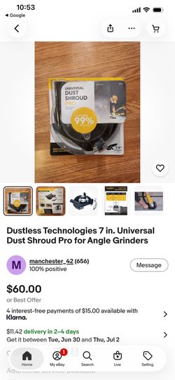 Universal dust shroud  fits grinders  4 to 6pm he