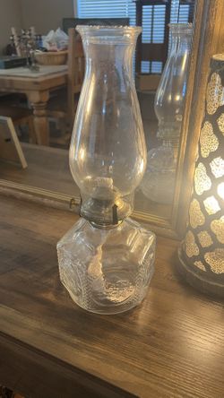 Vintage Crystal Oil Lamp
