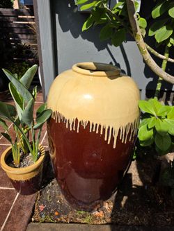 Large Drip Glazed ceramic Urns $125 each