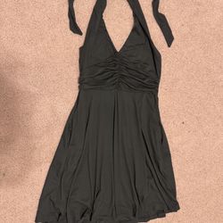 New xl black halter stretchy flowy casual dress short