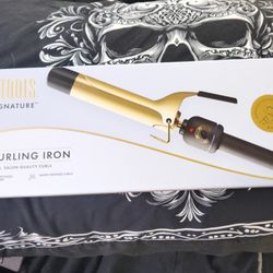Hot Tools Pro Signature  24k Gold Curling Iron 1&1/4" New In Box