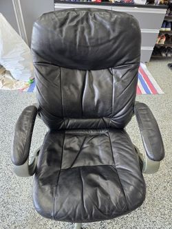 Managers Leather Chair - Black