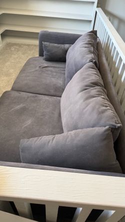 Grey sofa w/ ottoman