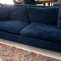 couch blue velvet 
