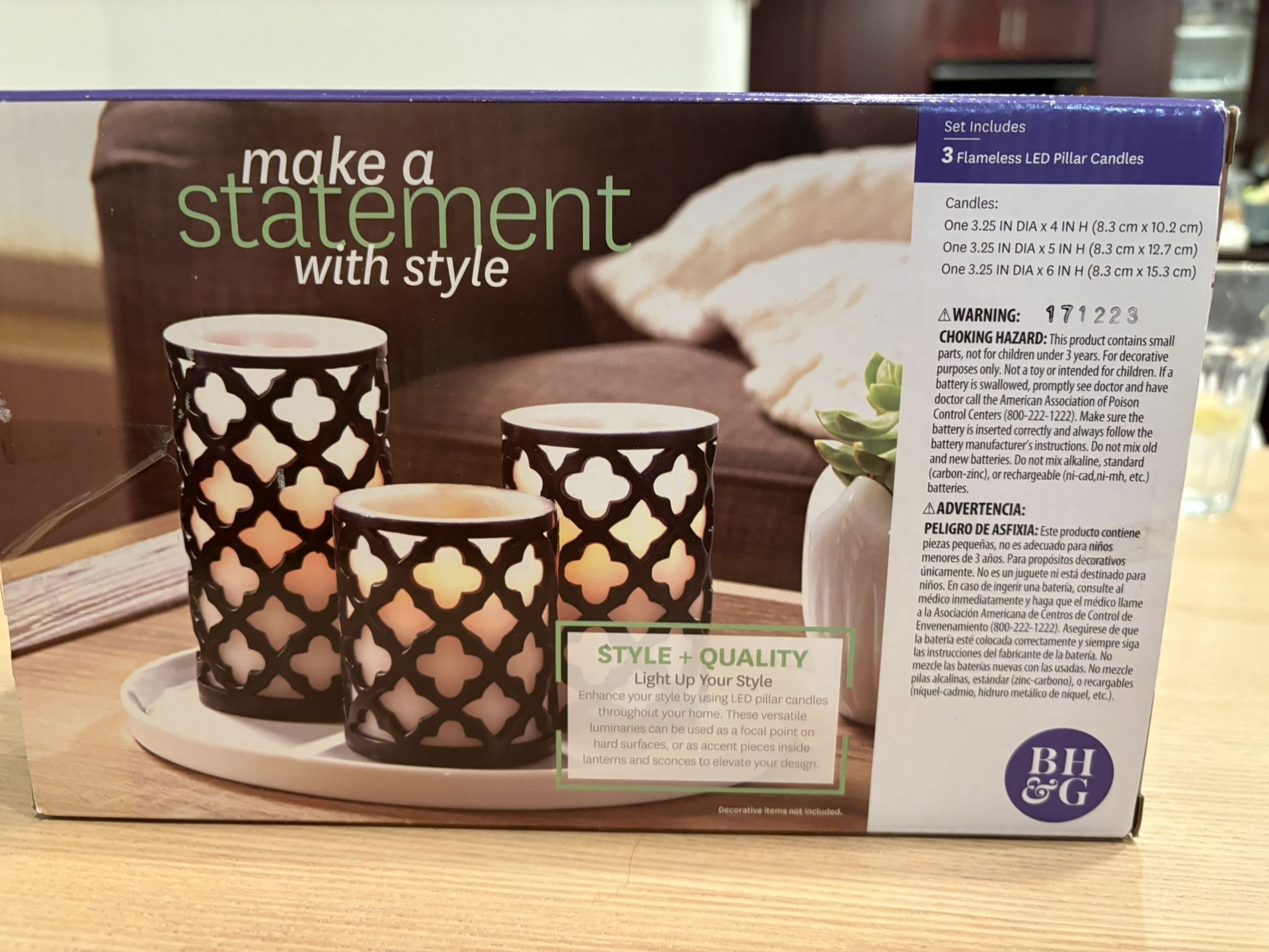 Flameless Pillar candle set