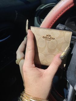 COACH Snap In Wallet in Signature Canvas