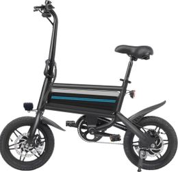 14" Folding Electric Bike, Max Range 25Miles/Speed 15.5Mph, Power by 350W -500W Motor .Adjustable Seat & Dual Fenders.