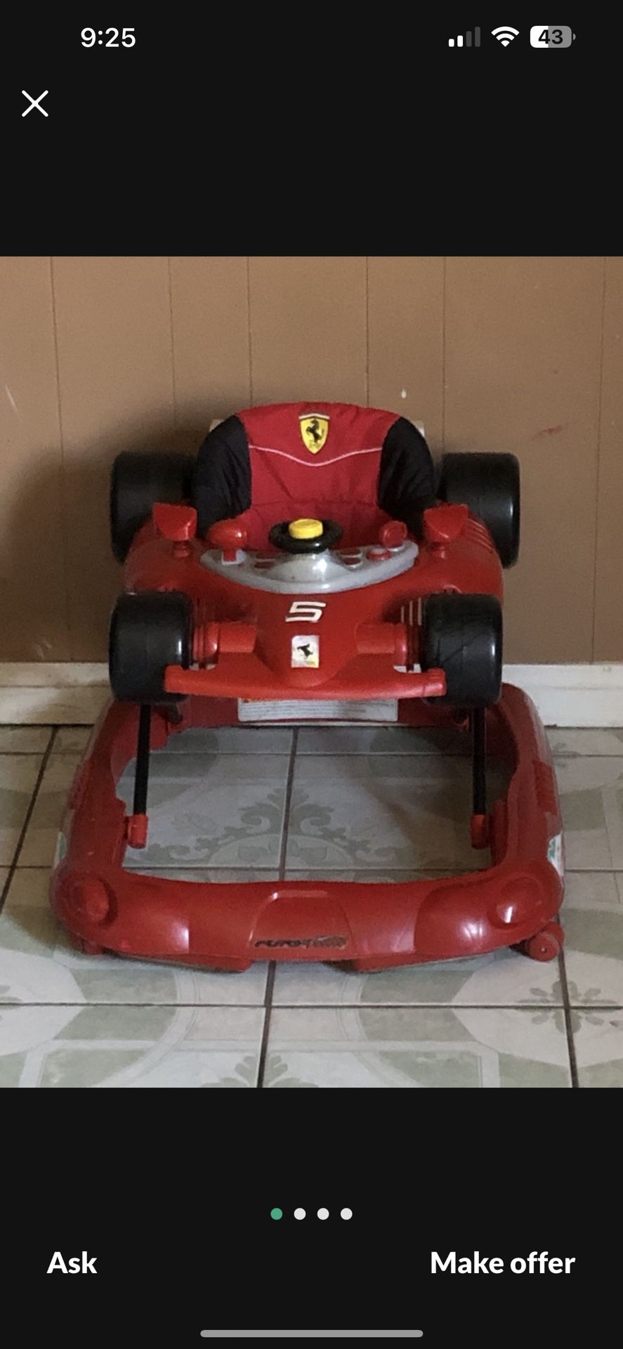 LIKE NEW CAR CONVERTIBLE BABY WALKER!!!! 3 IN 1