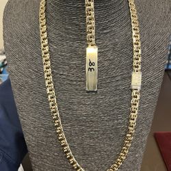10k Gold SOLID Chino Link Chain And Bracelet Combo Deal!!