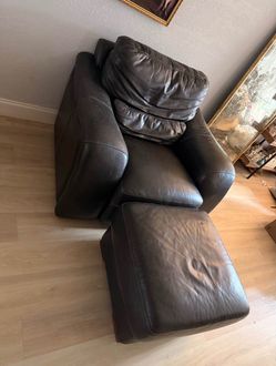 Oversized armchair and matching ottoman
