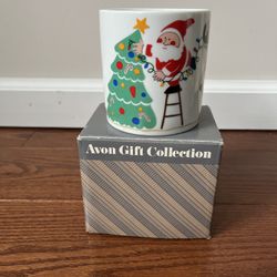 Avon Gift Collection: Christmas Lights Mug – Santa Claus, Reindeer, Tree New In Box