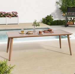 Outdoor Wood-Look Rectangular Dining Table no chairs
