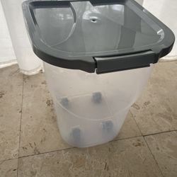 large plastic pet food container