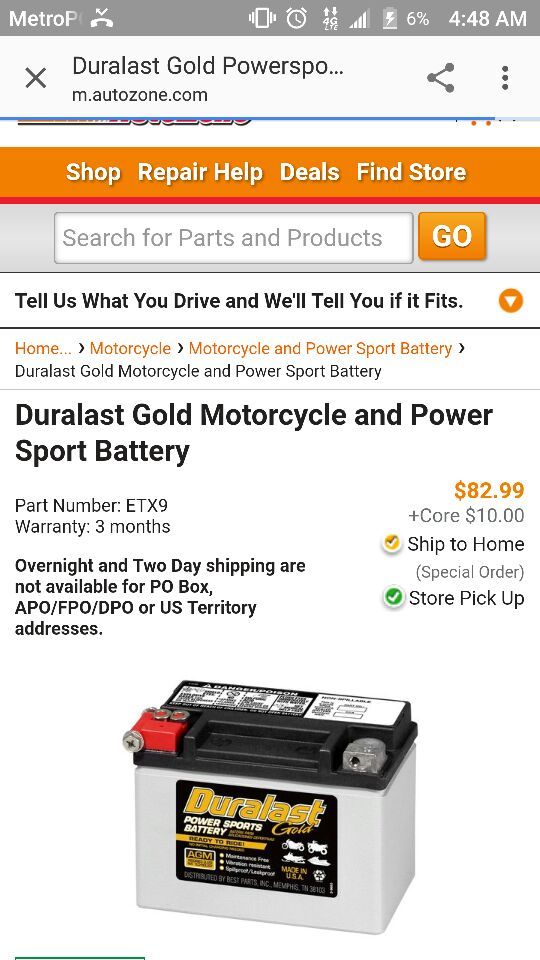 Autozone Duralast Gold Motorcycle Battery Reviewmotors.co