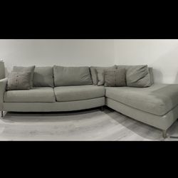 Large New Couch With Chaise Lounge - Gray