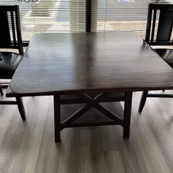 Dining Table With 2 Chairs  Storage Shelf Underneath Table