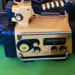 Antique radio, TV, flash light wind up