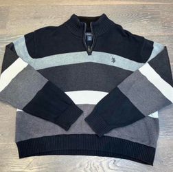 U.S. Polo Assn. Striped Quater Zip Sweater