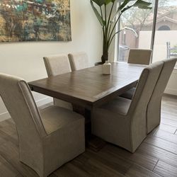 Dining Table And 6 Chairs Dining Set 6 Seats Extendable To Sit 8