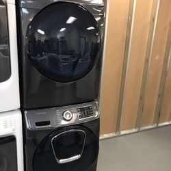 Samsung AddWash Front Load Washer And Stackable Gas Dryer Set 