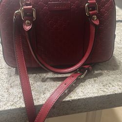 Red Handbag With Strap Gucci, authentic