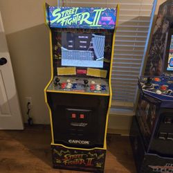 Arcade1Up Street Fighter II Capcom Legacy Edition Arcade Video Game Machine Console with Riser