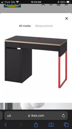 IKEA MICKE Desk And Chair, anthracite/red, 41 3/8x19 5/8 "
