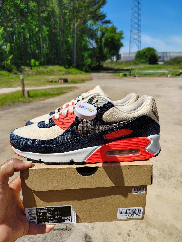 $120  Local Pickup Nike Air Max 90 Denham Size 12 With Original Box eBay Authenticated Worn Twice Very Gently  