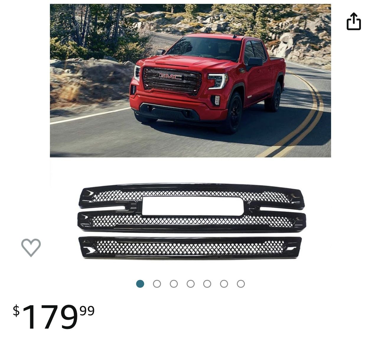 Grille Cover for 2019-2022 GMC Sierra 1500 SLT, ABS Pianted Gloss Black Front Bumper Hood Mesh Grill Cover