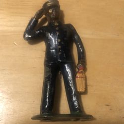 Vintage Barclay Toy Soldier B160 Porter with Whisk Broom African American