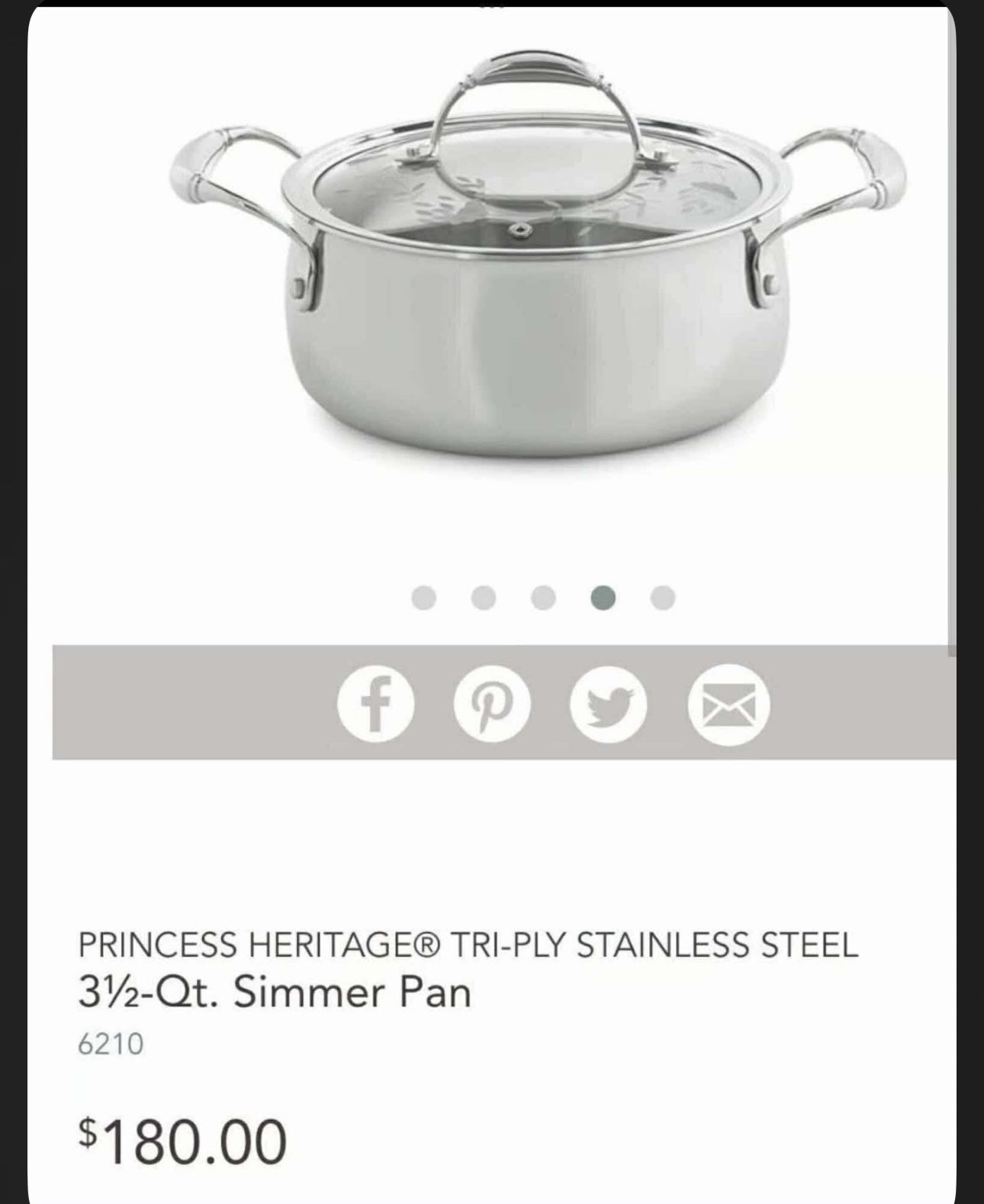 Princess House Lolita De 3 Qt Triply