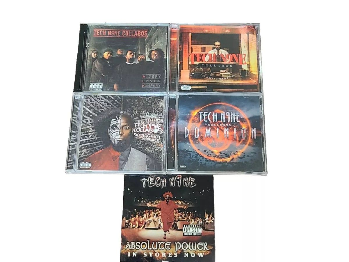 Tech N9ne 5 CD Lot Collabos MLK Sickology 101 Mixed Plate Dominion Rap