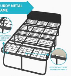Catre Y Colchon….Foldable Metal Platform  ,cod,And NEW Mattress Xl  Twin 