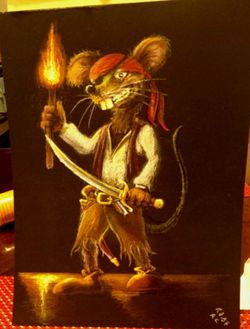 Original pirate mouse painting