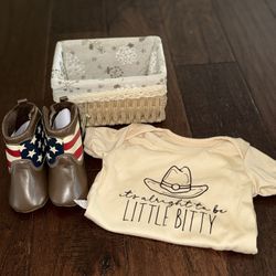 Cowboy Themed Boy Baby Gift Basket
