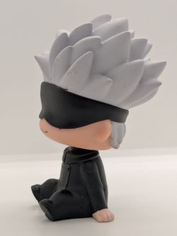 Chibi Sitting Satoru Gojo Bobblehead Figurine. 4 1/2" Tall (#9626)