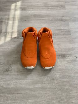 Air Jordan 18 Orange Suede Sneakers