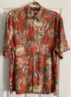 Tommy Bahama Men's Hawaiian Shirt , Size M, Rust & Gray Colors
