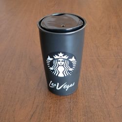 Starbucks 2015 Las Vegas Spade Swarovski Crystal Black Ceramic Travel 
Tumbler 12oz. Perfect shape, like new.  It is 6" tall, weight 1lb 3oz 
plus shi