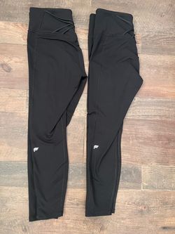 Fabletics High-Waisted Black Leggings – Size Large (2 Pairs)